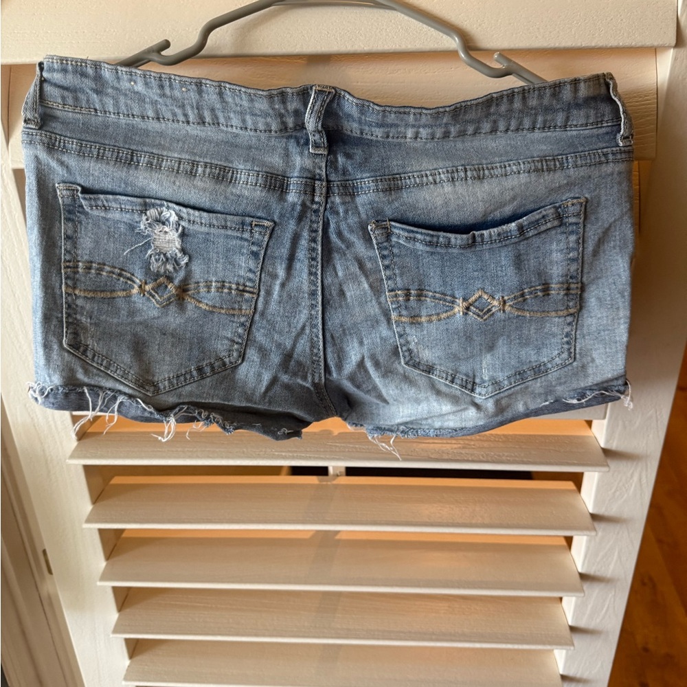 Mudd Light Blue Distressed Jean Shorts